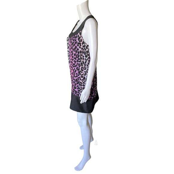 EXPRESS Womens Size Small Animal Print Sleeveless Silk Scoop Neck Shift Dress - Picture 2 of 7